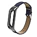 Produktbild YUYOUG_watch strap yuyoug Elegant Leder Weich Band Verstellbar Handgelenk Band Ersatz Armband + Metall-Schutzhülle für Xiaomi Mi Band 3 Armband, Blau
