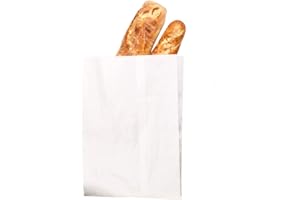 IMBALLAGGI 2000-200 Sacchetti Bianchi in Carta Kraft per Alimenti - 22x44 cm - Ideali per confezionare Pane e Generi Alimentari - Confezione da 200 buste di carta
