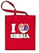 Produktbild I LOVE SERBIA 6010 Stoffbeutel (Rot)