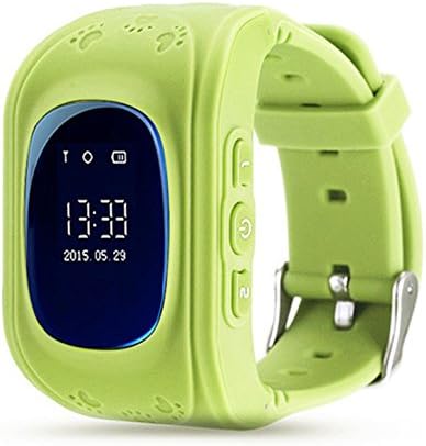 Child Smart Watch Anti-Lost Smart Positioning GPS Global Positioning Step Counter Smart Bracelet with SOS for Kids Security Monitor Bluetooth Smartwatch Phone Message and Call Reminder Support Micro SIM Card for Android Smartphones (Green)