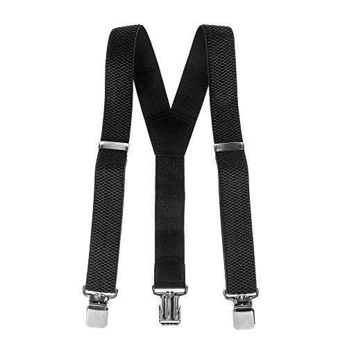 ASVP Shop® Bretelles larges pour homme réglables et élastiques Forme Y avec clips très robustes  Très résistant -  noir -  M