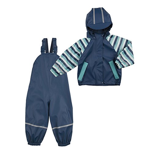 BORNINO L'ensemble veste de pluie et salopette de pluie tenue de pluie bébé, taille 86/92, bleu