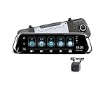 LWTOP Dual-Dash-Cams mit 10-Zoll-Bildschirm, 4G-Stream-Medienrückspiegel, der Recorder fährt, 1080p, das HD-Video rückgängig Macht