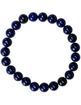 Kaltner Präsente Geschenkidee - Power Armband mit Kugeln aus dem Edelstein Lapislazuli (Stretch Band)