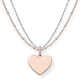 Thomas Sabo Damen-Kette Love Bridge Herz 925 Sterling Silber 750 rosegold vergoldet Länge von 40 bis 45 cm LBKE0004-415-12-L45v