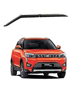 Caro Manic Car Chrome Line Door Visor Wind Deflector Compatible with XUV 300 -Set of 4 Pcs