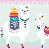 MOTIV AMAZING ALPACAS: Zauberhafte Bordüre mit fröhlichen bunten Alpakas in Mint-Rosa – Länge 450 x Höhe 11.5 cm – Liebevolle Wanddekoration für Mädchen- & Jungenzimmer
