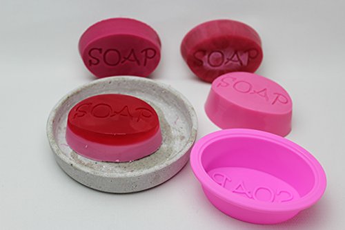 Unitedcovers ovale rosa Seifenform mit der Aufschrift „SOAP“ für größere Seifen mit perfekter Abschrift – Silikonform SOAP – Versand aus Deutschland - 3