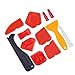 Produktbild JZZJ 12 Pieces Caulking Tool Kit Silicone Sealant Finishing Tool Grout Scraper Caulk Remover and Caulk Nozzle and Caulk Caps (Red)