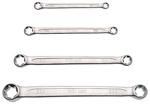 BGS Doppel-Ringschlüsselsatz für E-Profil-Außenschrauben, E6 x E8-E20 x E24, 4-teilig, 2264