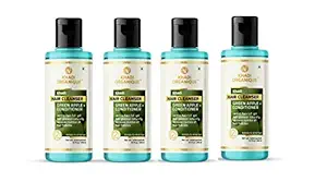 Khadi Organique Herbal Natural Green Apple + Conditioner Hair Shampoo Pack of 4