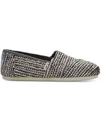 Toms Classic Negro Sequin Boucle Mujeres Espadrilles Zapatos