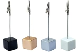 MIOAOA 4 Pcs Memo Clip Holders Stand with Alligator Clasp Pictures Card Paper Note Clip for Office Home Use, Paper Stand for Desk, Office Memo Holders Desk Accessories