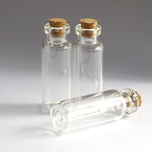 50pcs 5ml Small Mini Glass bottles Vials Jars with Cork Stoppers 5ml 16*45mm(0.63*1.77in) Message Weddings Wish Jewelry Party Favors