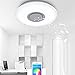 Produktbild XFZ 36W LED Deckenleuchte integrierte Bluetooth Musik Lautsprecher Deckenleuchte moderne weiße runde Acryl Deckenbeleuchtung für Schlafzimmer Restaurant Wohnzimmer Esszimmer Ø50cm Verdunklung 3000K-60