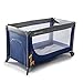 Kinderkraft Standard Travel Cot Crib Folding Bed (Navy, Joy)