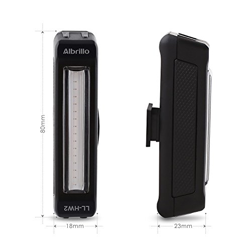 Albrillo LED Fahrradlicht Wiederaufladbar 500mAh Akku Blink-Rotlicht mit 6-Lichtmodi - 2