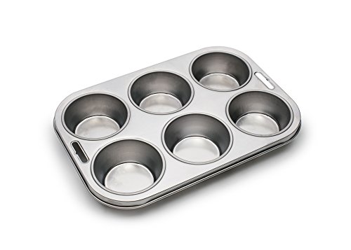Fox Run6 Large Muffin Pan Bun Cake Mold Party Bakeware Stainless Steel New 4867