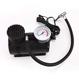 N M Z Car Mini Compact Compressor Pump Bike Tyre Air Inflator Black Color, 1 pcs