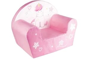 Fun House 713069 Unicorno Poltrona Club Bambino Origine Francia Garanzia, tessuto, Rosa