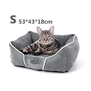 Pecute Cama para Perros Básica Cama de Suave Gamuza para Perros y Gatos de Color Gris L(80 * 66cm)