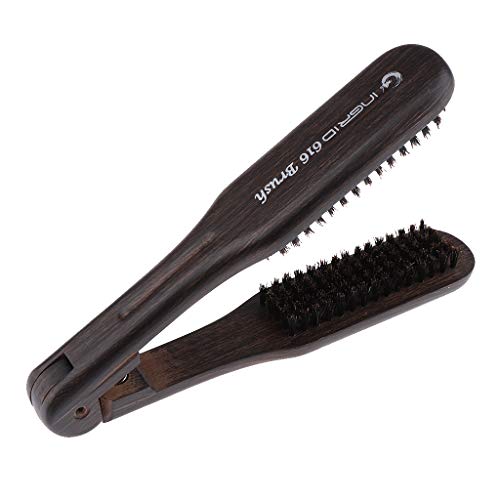 B Blesiya Soft Handle Hair Straightener Brush V Shape Hair Comb Folding Hair Straightening Hairbrush