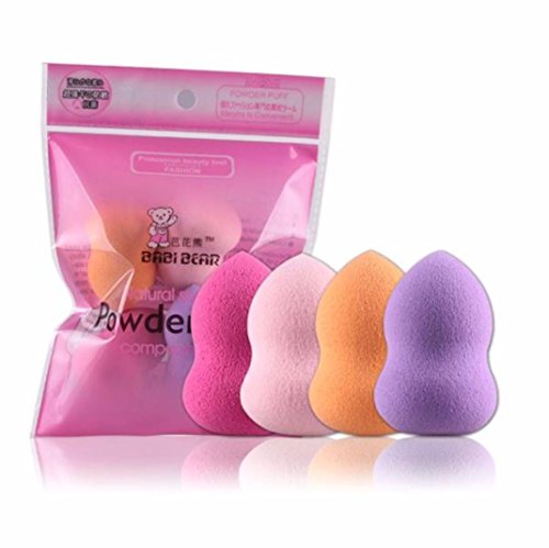 Powder Puff Sponge, Transer® 4pcs Pro Women Beauty Flawless Makeup Toiletries Blender Foundation Puff Multi Shape Sponges for Girls Cosmetics (Colorful)
