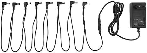 Shaman PS 23 A Plug 9 V Guitar Effect Pedal Power Supply Up to 8 Devices with Spannungsstabilisierte DC Voltage Outputs DC Power DC Output: 9 V 2000mA) Polarity Inner Positive Pole External – Black + 3.5 mm Jack Adaptor