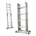 Produktbild Todeco - Klappleiter, Mehrzweckleiter - Bereitgestellte Größe: 478 x 35 x 6,5 cm - Höhe: 1,28-4,78 m (Leiter) - von 1,25 bis 4,78 m, 6 in 1, EN 131