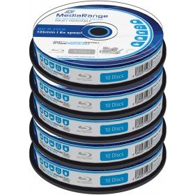 Blu-ray Disc Mediarange BD-R 25 GB, 6x Speed fullprintable in Cakebox 50 Stück