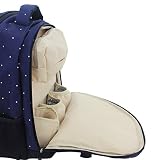 Damero Wickeltasche Rucksack Reisetasche mit Wickelauflage,Blau mit Punkt) - 6