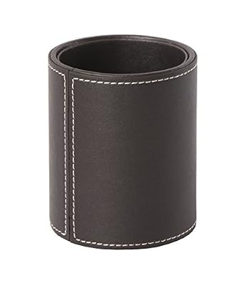 Osco Pot à crayons en similicuir Marron chocolat