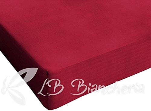 Fitted Sheet with 100% Cotton Plain Fitted Cot Montessori, 75 x 165 cm – Bordeaux