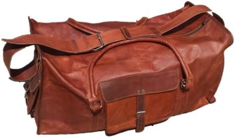 True Grit Leather Outsider Leather Travel Duffel 21 Inch Overnight Bag Suitcase