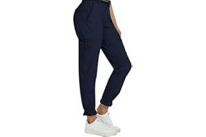 MoFiz Pantalones Trekking Mujer Ligeros Elasticos Cargo Pantalones de Trabajo Impermeable con Bolsillos Pants