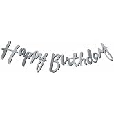 Kaligrafi Happy Birthda Banner (G&uuml;m&uuml;ş)