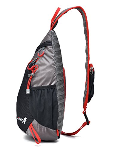 SHOWTIMEZ Sling Tasche, Wasserabweisende Reißfeste Rucksack Brusttasche Schultertasche Umhängetasche für Radsports Reisen Outdoor-Sports - 3