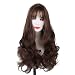 Produktbild Luckhome Damen Lang Ombre Haar Perücken Mode Gelockt Gewellt Perücke Kunsthaar Cosplay Wig DIY Natürliche Welle Für Frauen Mittleren Teil Hitzebeständige(Braun)