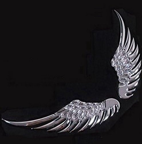 Frimateland Pack of 2 Pairs 3D Angel Wings Metal Auto Car Truck Laptop iPad Window Wall Motorcycle Decor Decal Sticker (Golden)