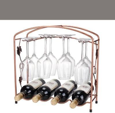 WENGKHF European-style wrought iron wine rack creative fashion wine bottle rack antique brass bottle thick stacking wine rack , bottles of simple cup