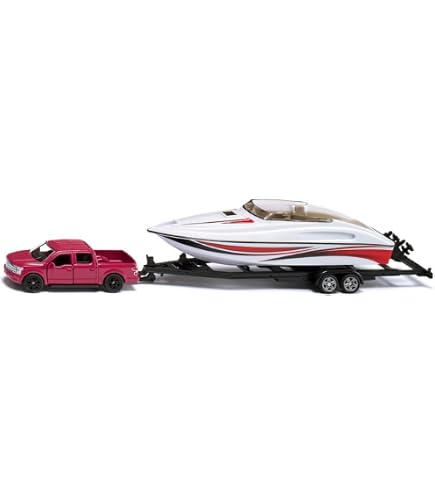 PLAYJOCS GT-6250 Camper Motorhome with racing boat on a trailer, ca. 35cm - Die Cast metal auto car model for children (4937 PLAYJOCS GT-6250 Camper Motorhome with racing boat on a trailer, ca. 35cm - Die Cast metal auto car model for children (4937