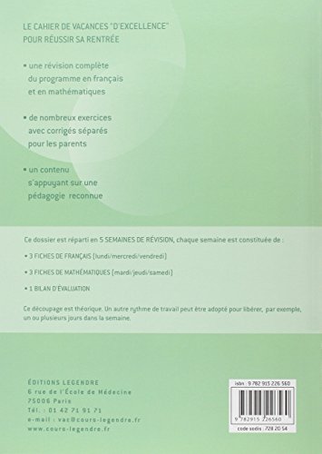 Book's Cover of Franais et mathmatiques du CE1 au CE2 : En vacances avec les cours Legendre