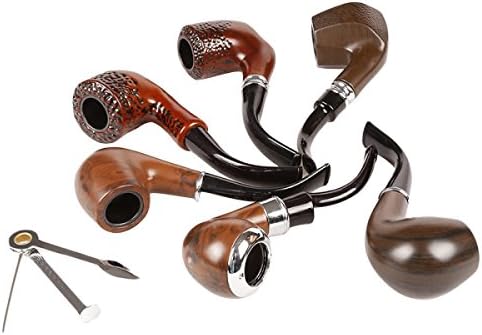 GAOLIXIA Orange Wood Tobacco Smoke Pipe 6 With A Knife To Complete Smoking Smoking Cigarettes Filter Smoke Bucket,B