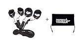 MISTRESS VANILLA Bed Restraints Bondage Set BDSM Sex Toys Kit with Comfortable black Handcuffs and Ankle Cuffs and FREE storage Bag