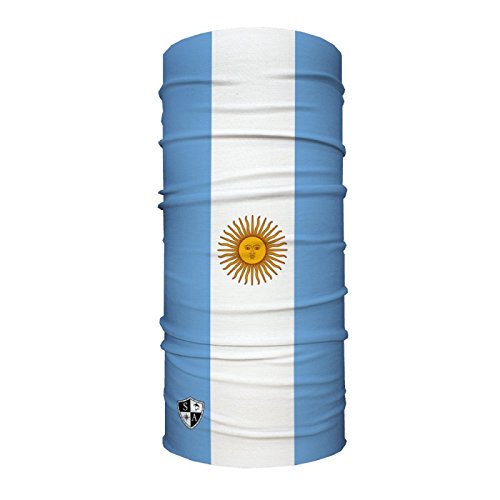 Argentina Flag Design. Face Shield/Headband/Loop Scarf/Bandana/Balaclava. Multi-Functional Headwear/Scarf. SPF 40. (Fishing, Running, Cycling, Motorbike, Walking, Riding etc)