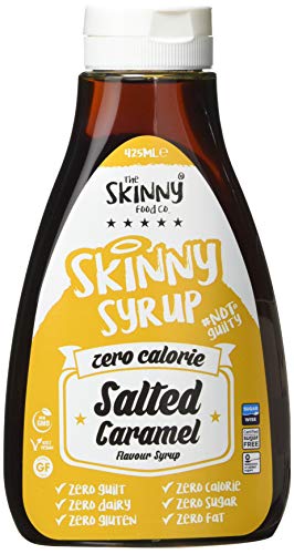 Skinny Foods Syrup Twin Pack SW Salted Caramel & Maple Syrup Dessert Topping Sugar Free Zero Calories Guilt Free Sauce