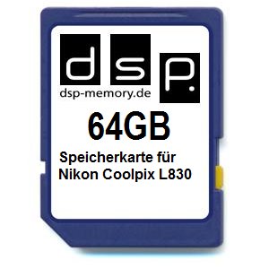 DSP Memory Z-4051557424029 64GB Speicherkarte für Nikon COOLPIX L830