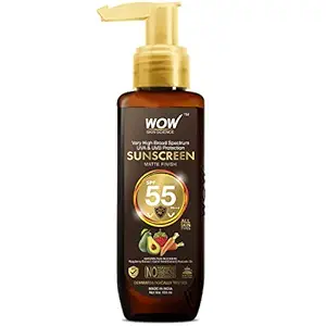 WOW Skin Science Sunscreen Matte Finish - Spf 55 Pa+++ - Very High Broad Spectrum - Uva &Uvb Protection - Quick Absorb - No Parabens, Silicones, Mineral Oil, Oxide, Color & Benzophenone, 100mL