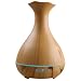 Produktbild Tenswall Aroma Öl Diffuser mit 400ml, Ultraschall Technologie und Farb-LED in edler dunkler Holzmaserung als Luftbefeuchter, Duftzerstäuber für Yoga, Praxis, Schlafzimmer, Kinderzimmer, Büro usw.