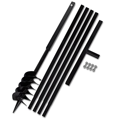 vidaXL Bêche et tarière manuelle 120mm Avec Rallonge mèche tarière 5 m Bêches tarières